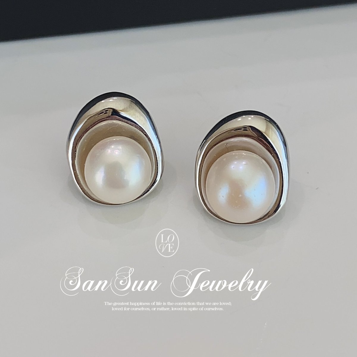 SS506 天然淡水パールピアス シルバ | SanSun Jewelry