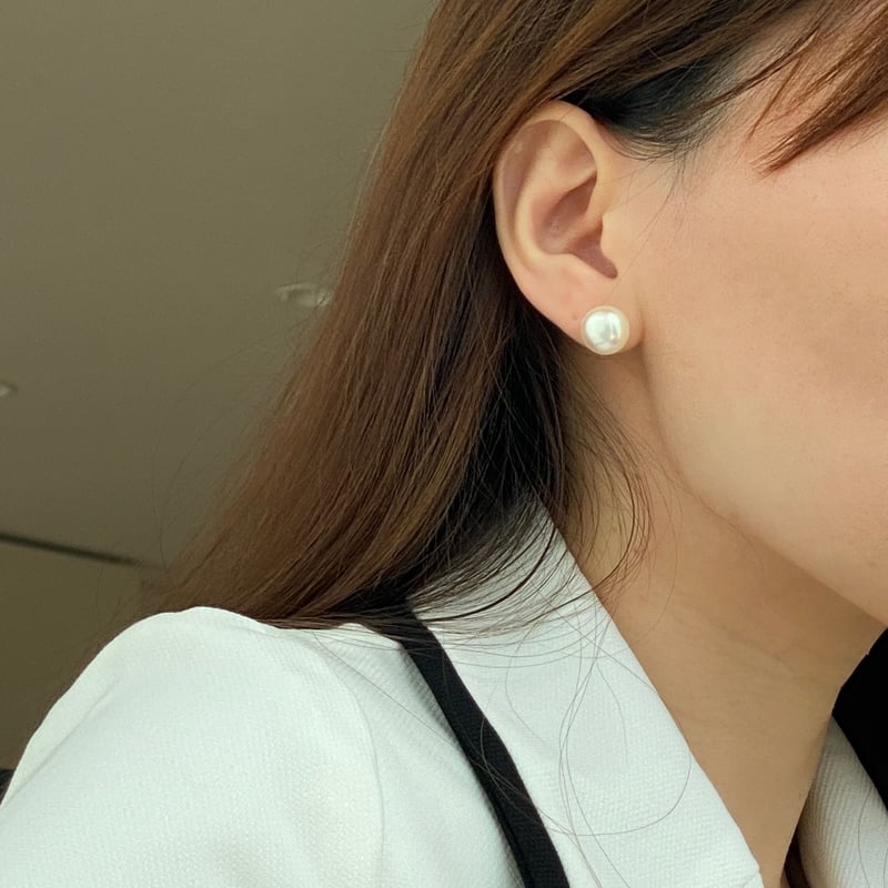 SS132 輝くパールピアス 一粒 | SanSun Jewelry