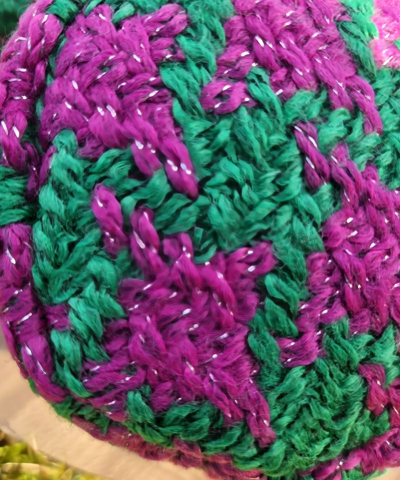 Agapani アゴのせピロー/ピンク×グリーン 千鳥ツイード | Agapani