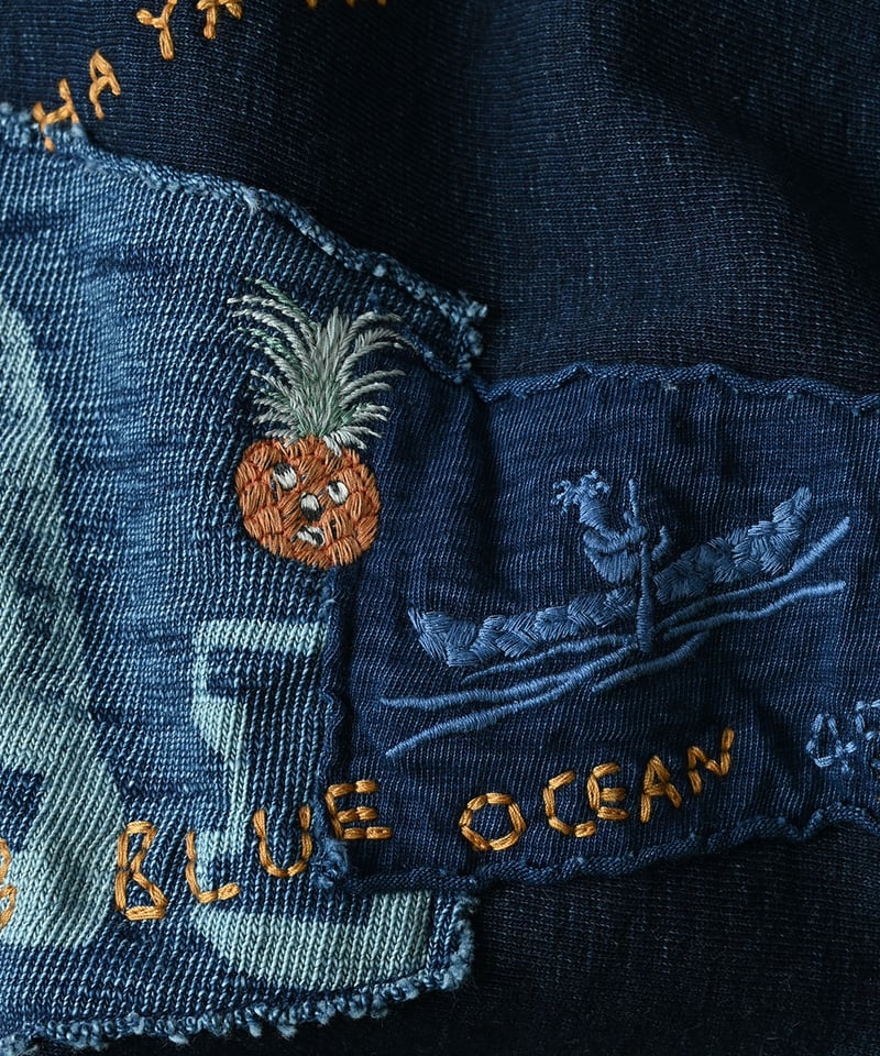 パッチフラッグの908裏毛クルー（インディゴ） | 45R葉山店