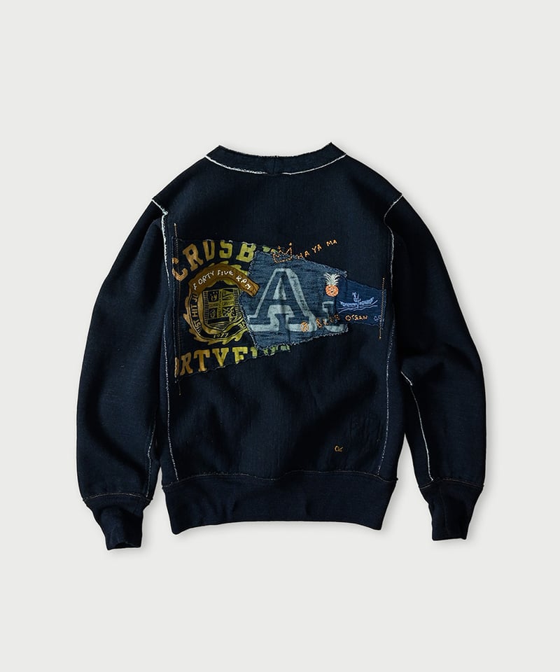 パッチフラッグの908裏毛クルー（インディゴ） | 45R葉山店