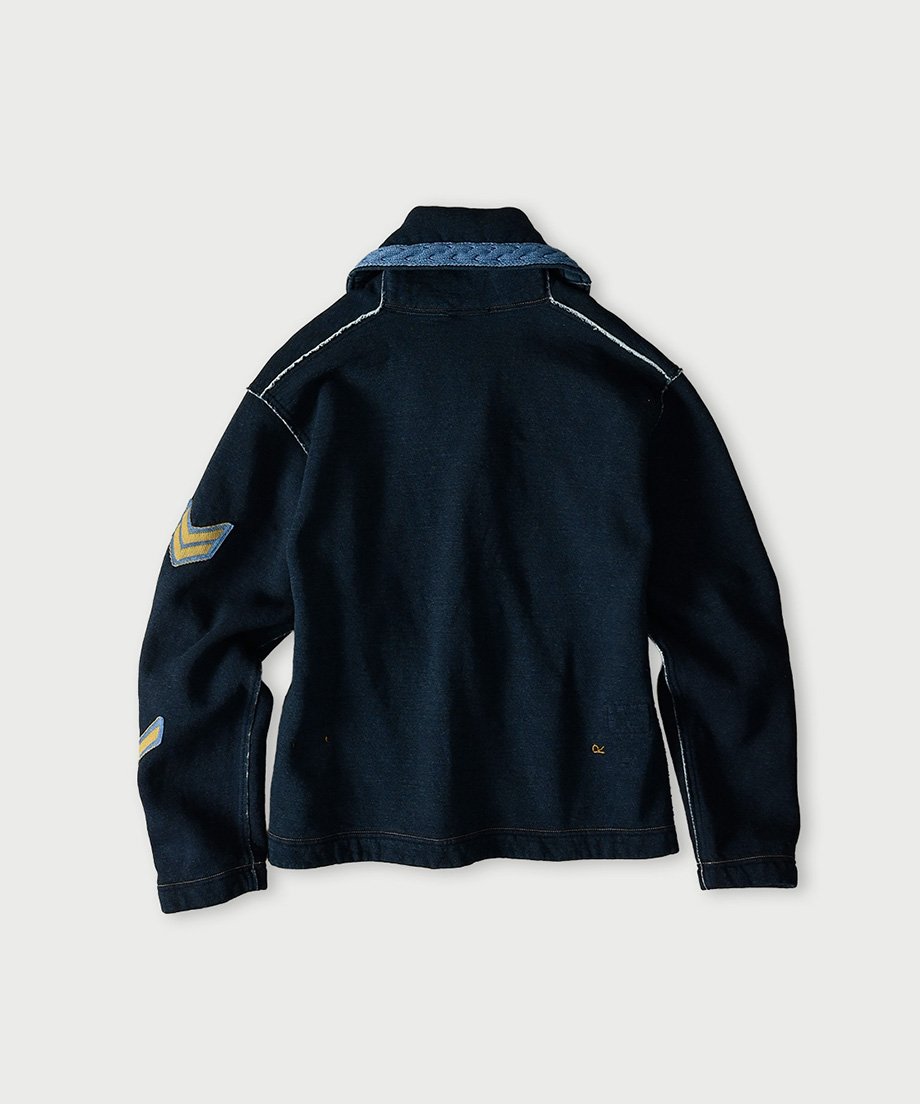 裏毛の908セーラーショールカーディガン（インディゴ） | 45R葉山店