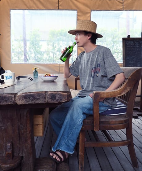 45R SEA SAILべタッチプリントサイズ4 葉山ブルーかもーんめTシャツ 45R葉山ものがたり フラワーベタッチプリントの90845星Tシャツ