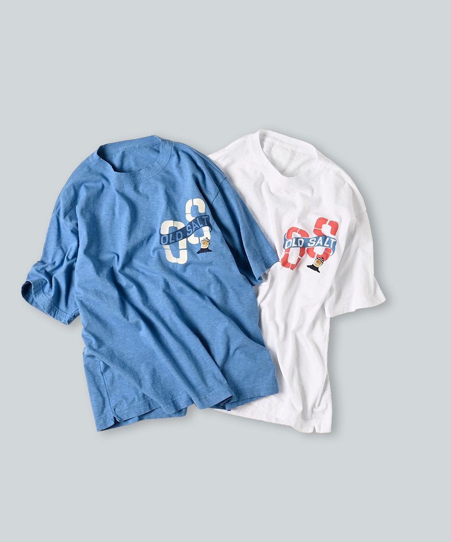 オールドソルト イニシャルべタッチプリントの908 45星Tシャツ | 45R葉山店