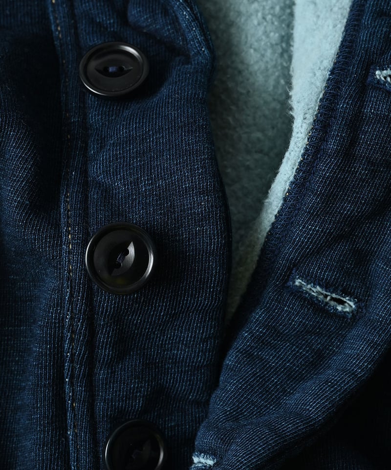裏毛の908セーラーショールカーディガン（インディゴ） | 45R葉山店