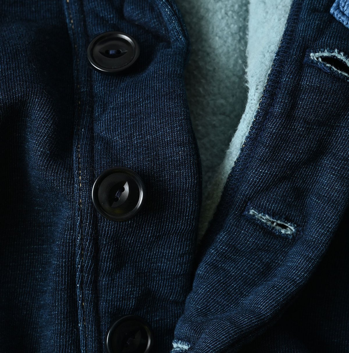 裏毛の908セーラーショールカーディガン（インディゴ） | 45R葉山店