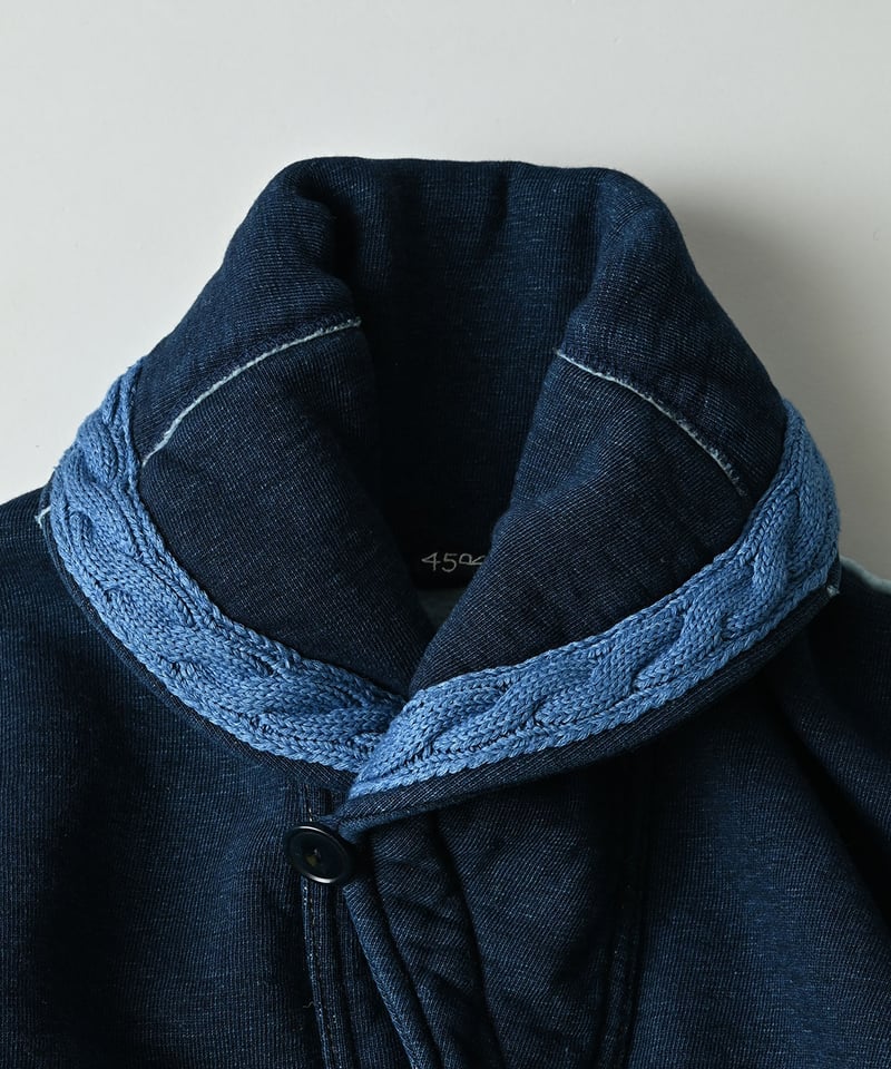 裏毛の908セーラーショールカーディガン（インディゴ） | 45R葉山店