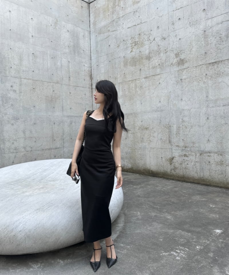 LADY LACE TIGHT LONG ONEPIECE【BLACK】 | VENEY