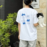 【NEW】9456猫4匹 Tシャツ（バックプリント）
