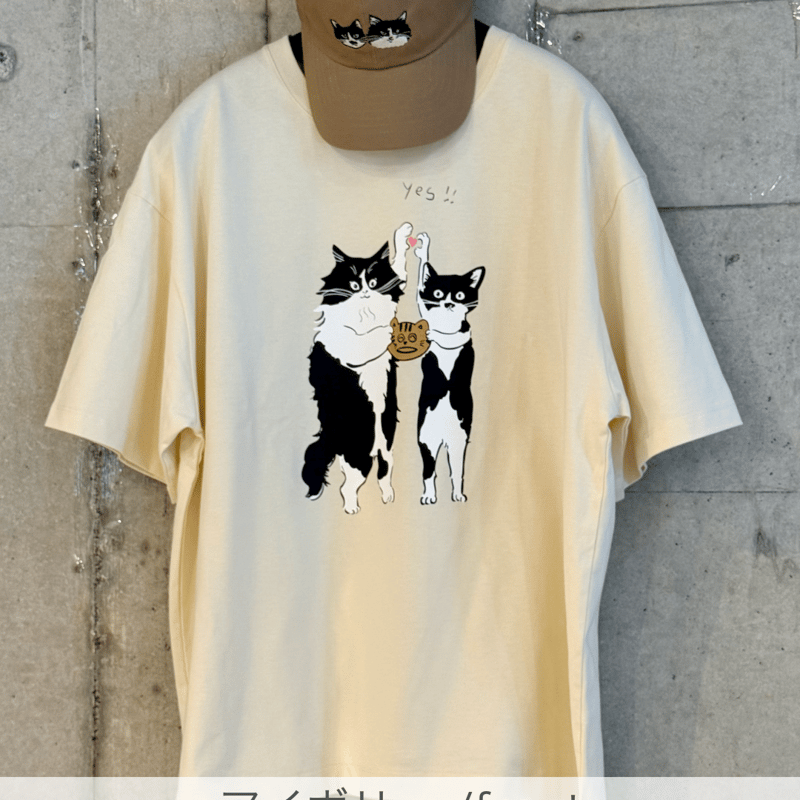 Yes!フォーリンにゃんTee (前後プリント） | CAT & BAKES 9456