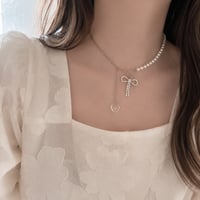 bijou  ribbon necklace