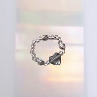 clear blue heart ring