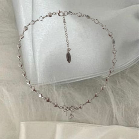 heart chain ribbon necklace