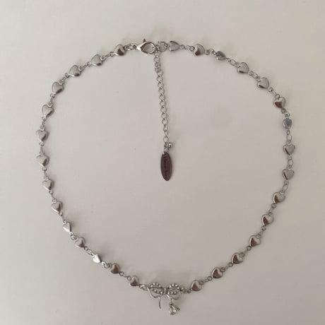 heart chain ribbon necklace