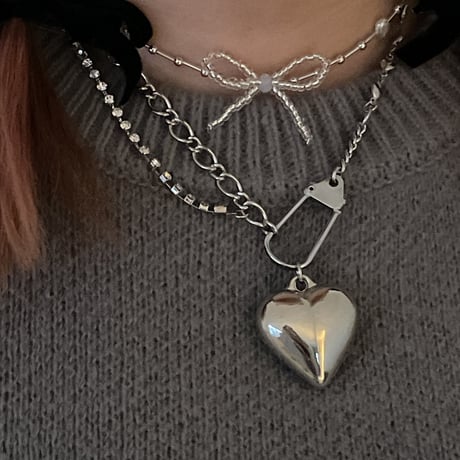 clear ribbon necklace
