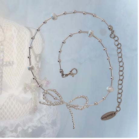 clear ribbon necklace