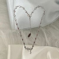 heart chain ribbon necklace