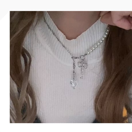 bijou  ribbon necklace