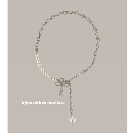 bijou  ribbon necklace