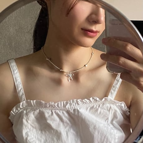 silver_ribbon necklace