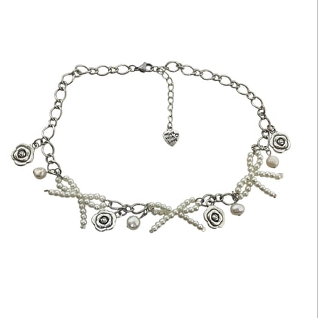white rose necklace