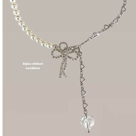 bijou  ribbon necklace