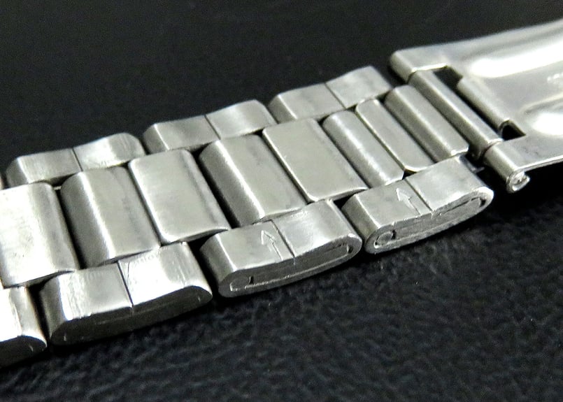 c327【20mm】極美品 ベントレー 5連 鏡面 SSコマ ステンレス ベルト Seiko 純正 5連 ステンレスバンド 22mm 7S26-0020,SKX007,SKX009