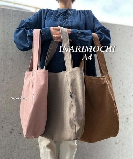◆手作りバッグ◆いなりもちA4トートバッグ/トートバッグ【帆布】