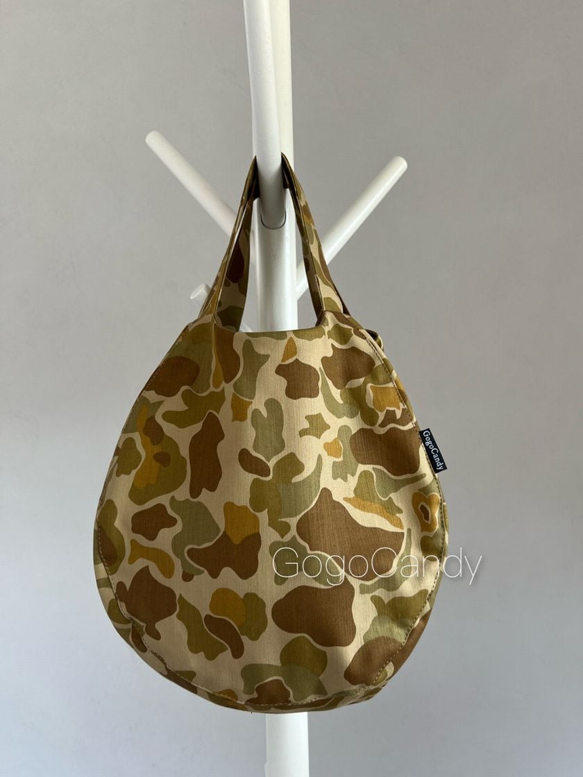 coo♡ページ　ハンドメイド　市松模様　バッグ 樂しい鞄 「横長トート（小）・持手M」（市松柄） | 帆布カバン