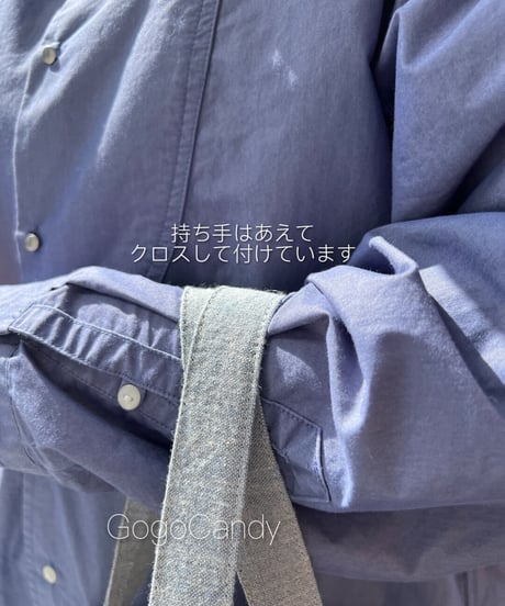◆手作りバッグ◆ぽっちバッグ［Ｌ］トートバッグ【ブルー】
