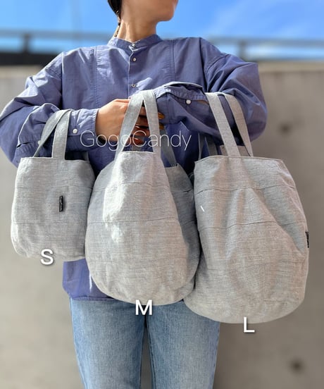 ◆手作りバッグ◆ぽっちバッグ［Ｍ］トートバッグ【ブルー】
