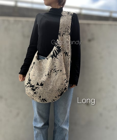 ◆手作りバッグ◆クタッとバッグ［Long / Super Long］ふんわりショルダーバッグ【kiku】
