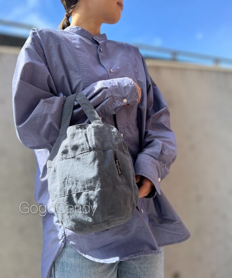 ◆手作りバッグ◆ぽっちバッグ［S］トートバッグ【スレートグレー】