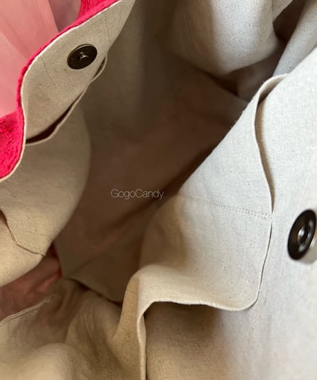 ◆手作りバッグ◆クタッとバッグ［Long］ふんわりショルダーバッグ【リーフステッチ】レッド
