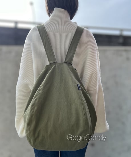 ◆手作りバッグ◆おもちリュック/リュック・トートリュック【オリーブ】
