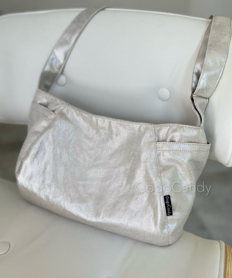 GogoCandyデニッシュバッグ【サテンボタニカル】ちょいみえポケット付き ◇手作りバッグ◇デニッシュバッグ【サテンボタニカル】ちょい