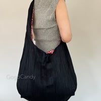 ◇手作りバッグ◇デニッシュバッグ【シルバーメタリック】ちょいみえ