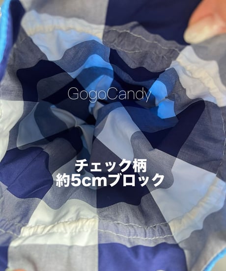 ◆手作りバッグ◆気まぐれお巾さん［Regular］ころんとした巾着【シャーリングブルー】