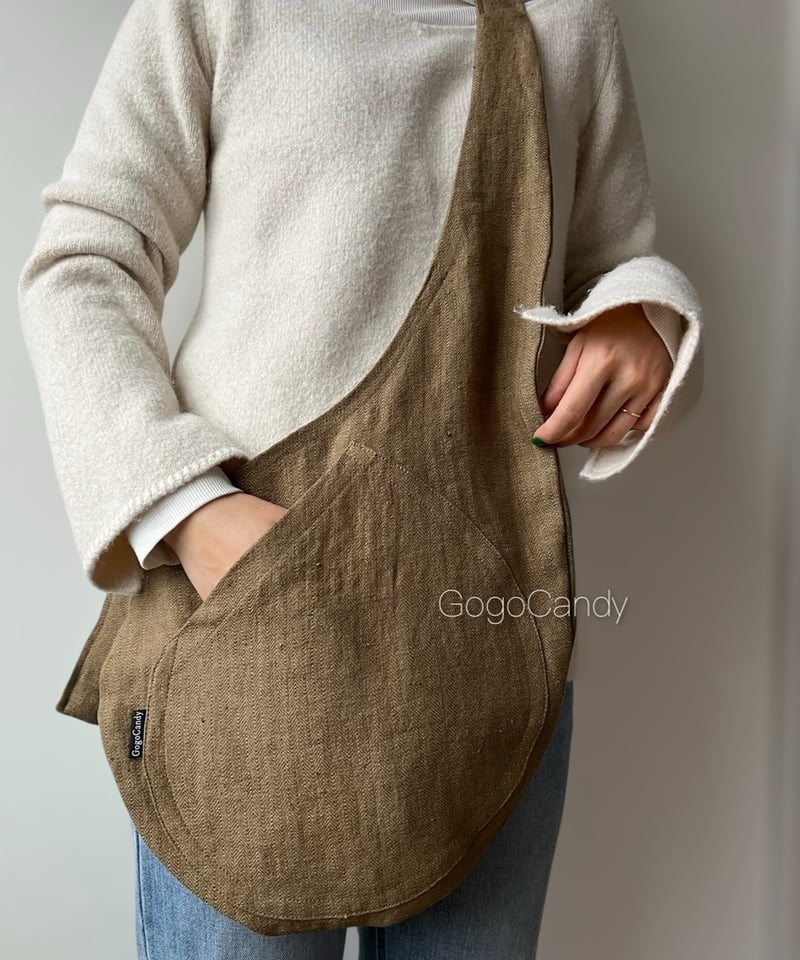 GogoCandy クタッとバッグ［Short］【リネン×ライムチェック】 CATEGORY クタッとバッグ［Short］ | GogoCandy