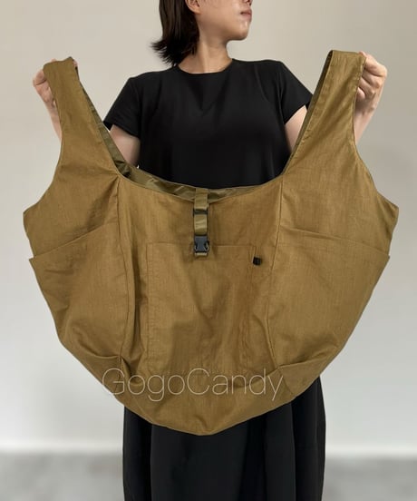 ◆手作りバッグ◆ホイップバッグ［XL］大容量トートバッグ【ブロンズ】