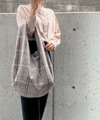 ◆手作りバッグ◆クタッとバッグ［ショート］ふんわり肩掛けバッグ【ショコラ】