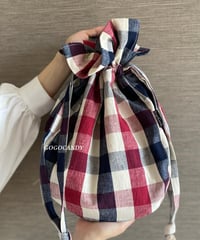 ◆手作りバッグ◆うずらリュック/子供用リュック・巾着【トリコロール】