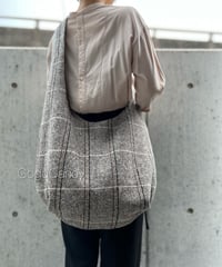 ◆手作りバッグ◆クタッとバッグ［Long］ふんわりショルダーバッグ【ショコラ】