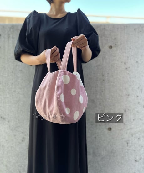 ◆手作りバッグ◆すもmoバッグ［Ｓ］まんまるトートバッグ【しらたま】