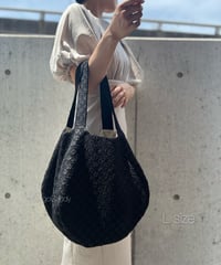 ◆手作りバッグ◆すもmoバッグ［Ｌ］まんまるトートバッグ【ぷくぷくフラワー】