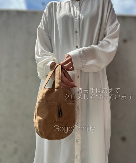 ◆手作りバッグ◆ぽっちバッグ［S］トートバッグ【ブラウン】