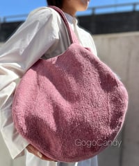 ◆手作りバッグ◆すもmoバッグ［Ｌ］まんまるトートバッグ【ローズ】