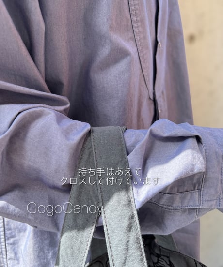 ◆手作りバッグ◆ぽっちバッグ［Ｌ］トートバッグ【スレートグレー】
