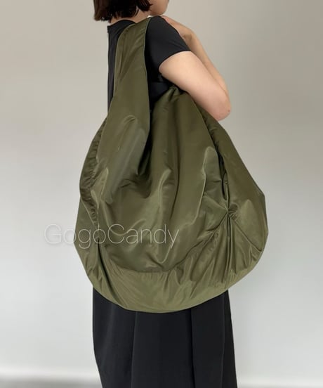 ◆手作りバッグ◆ホイップバッグ［XL］大容量トートバッグ【カーキグリーン】