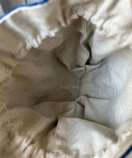 ◆手作りバッグ◆（mini）気まぐれお巾さん/巾着【リーフステッチ】